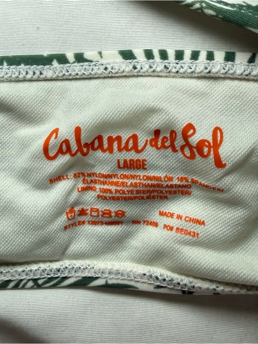 NWT Cabana Del Sol 2 Piece Bikini Swimsuit Large Tropical Floral Beach Pool New